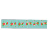 Schattige Kerstelf op turquoise Medium Tafelloper (Horizontaal)