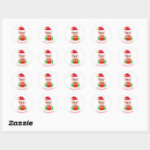 Schattige Kerstelf Ronde Sticker (Vel)