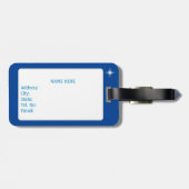 Schattige Kerstelf & Ster op Koninklijk Blauw Bagagelabel (Achterkant horizontaal)