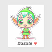 Schattige Kerstelf Sticker (Vel)