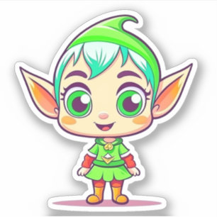 Schattige Kerstelf Sticker