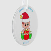 Schattige Kerstelf voor oma Ornament (voorkant)