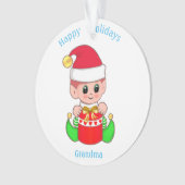 Schattige Kerstelf voor oma Ornament (voorkant)