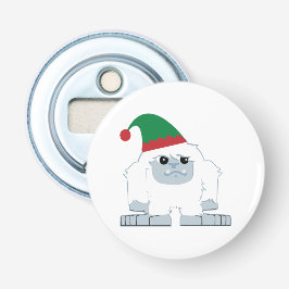 Schattige Kerstelf Yeti Button Flesopener
