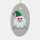 Schattige Kerstelf Yeti Keramisch Ornament (Rechts)