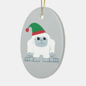 Schattige Kerstelf Yeti Keramisch Ornament (Links)