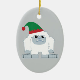 Schattige Kerstelf Yeti Keramisch Ornament