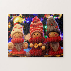 Schattige Kerstelfjes  Legpuzzel