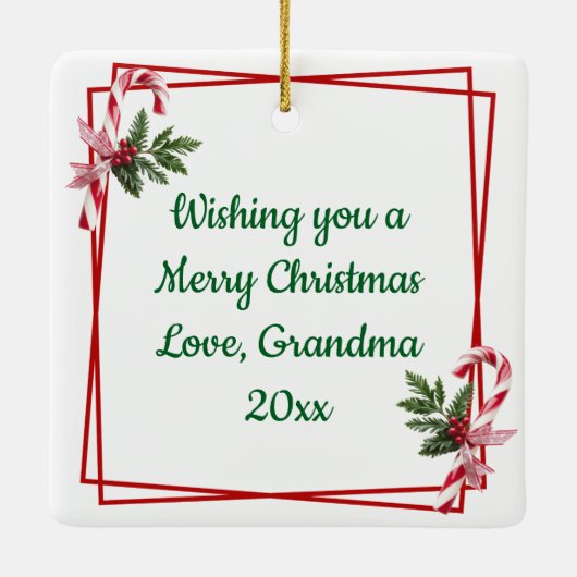 Schattige kerstelven in hun Speelgoed-winkel Keramisch Ornament (Achterkant)