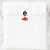 Schattige Kerstengel Ronde Sticker (Tas)