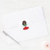 Schattige Kerstengel Ronde Sticker (Envelop)