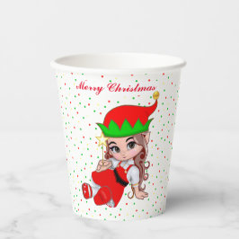 Schattige Kerstfee Elf & Confetti Papieren Bekers