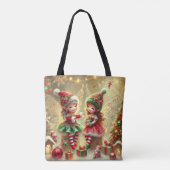 Schattige Kerstfeeën van Wonderland Tote Bag (Achterkant)