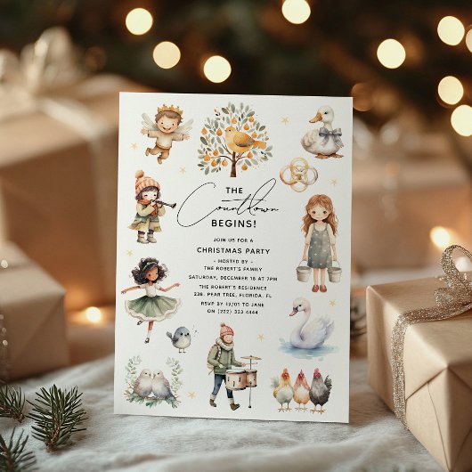 Schattige kerstfeest '12 dagen van Kerstmis' Kaart