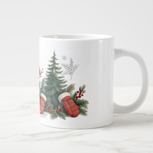 Schattige  kerstfeest grote koffiekop (Rechts)