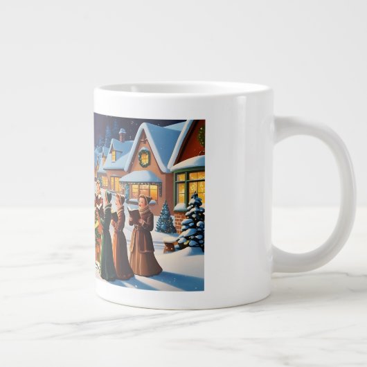 Schattige  kerstfeest grote koffiekop (Rechts)