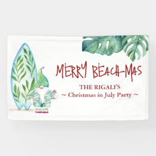 Schattige kerstfeest in juli Verjaardagsbanner Spandoek