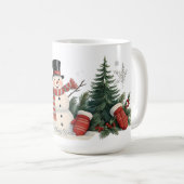 Schattige  kerstfeest koffiemok (Voorkant rechts)