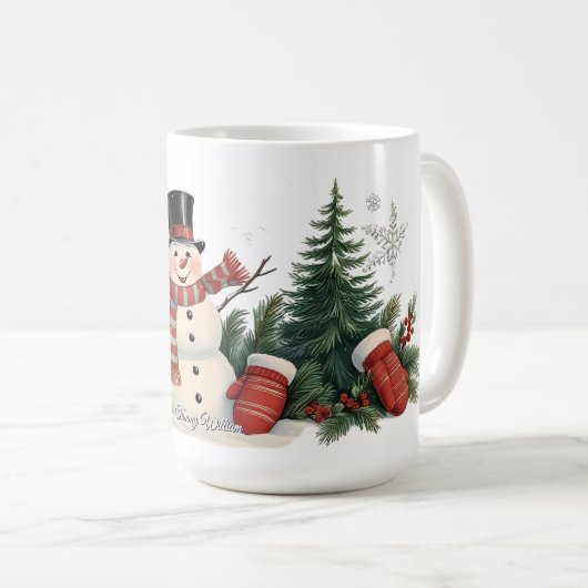 Schattige  kerstfeest koffiemok (Voorkant rechts)