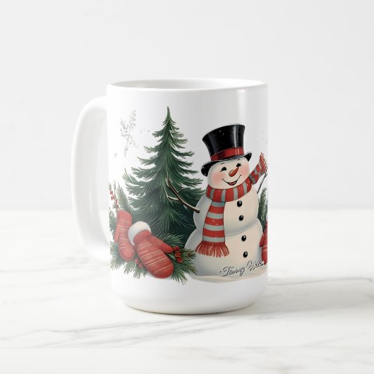 Schattige kerstfeest koffiemok (Voorkant links)