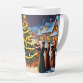 Schattige  kerstfeest latte mok (Rechterhoek)