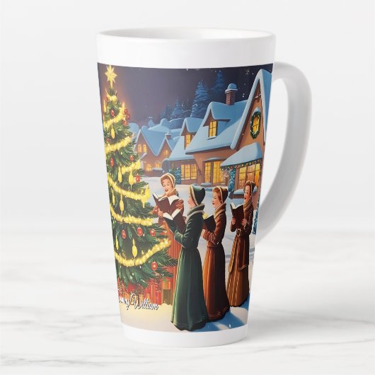 Schattige  kerstfeest latte mok (Rechterhoek)