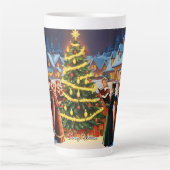 Schattige  kerstfeest latte mok (Voorkant)