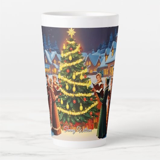 Schattige  kerstfeest latte mok (Voorkant)