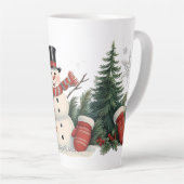 Schattige  kerstfeest latte mok (Rechterhoek)