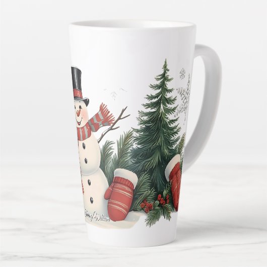 Schattige kerstfeest latte mok (Rechterhoek)