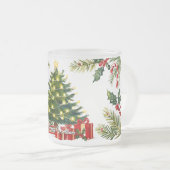 Schattige  kerstfeest matglas koffiemok (Voorkant rechts)