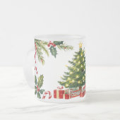 Schattige  kerstfeest matglas koffiemok (Voorkant links)