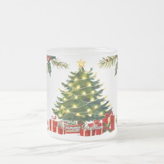 Schattige  kerstfeest matglas koffiemok (Center)