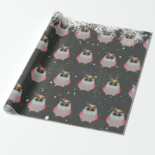Schattige kerstfeest met boomgaarden cadeaupapier