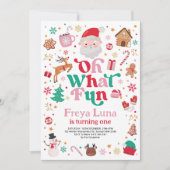 Schattige kerstfeest Oh wat leuk meisje Verjaardag Kaart (Voorkant)