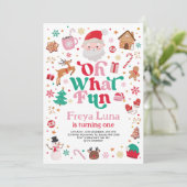 Schattige kerstfeest Oh wat leuk meisje Verjaardag Kaart (Staand voorkant)