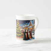 Schattige  kerstfeest porselein kop (Voorkant rechts)