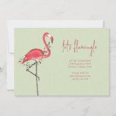 Schattige Kerstfeest Roze Flamingo Custom Kaart (Voorkant)