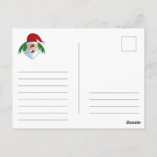 Schattige Kerstfeest Santa Feestelijk Elegant Bloe Briefkaart (Achterkant)