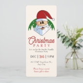 Schattige Kerstfeest Santa Feestelijk Elegant Bloe Kaart (Staand voorkant)