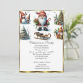 Schattige kerstfeest Santa White Snow Kaart (Staand voorkant)