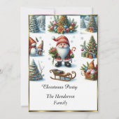 Schattige kerstfeest Santa White Snow Kaart (Achterkant)