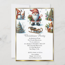 Schattige kerstfeest Santa White Snow Kaart