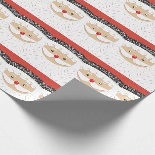 Schattige kerstfeestdag cadeaupapier (Hoek)