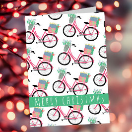 Schattige kerstfeestdag kindermeisje roze kaart