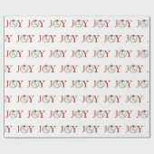 Schattige kerstfeestdag Rood JOY Wreatcadeau Cadeaupapier (Vlak)