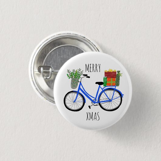 Schattige kerstfeestdagen met kerstcadeautjes ronde button 3,2 cm (Voorkant /achterkant)