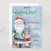 Schattige kerstfeestje kaart (Voorkant / Achterkant)