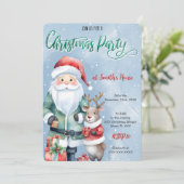 Schattige kerstfeestje kaart (Staand voorkant)