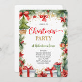 Schattige kerstfeestje kaart (Voorkant / Achterkant)